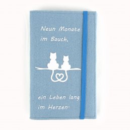 Österreichische Mutterkindpass Hülle blau Katzen 