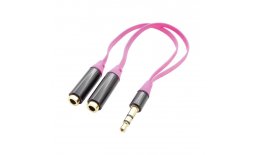ready2music Audio Splitter Kabel, 16 cm pink opt. um 2 Kopfhörer an 1 Soundquelle anzuschließen aa31818_01.jpeg
