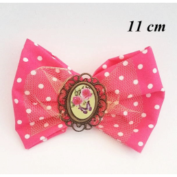 Haarschleife Masche Spange Pink Weiss Dots Brosche Schmetterling Vintage Rockabilly Haare  1854.png