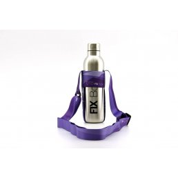 FIX Bottle Set Edelstahlflasche und violettem Getränkegurt 
