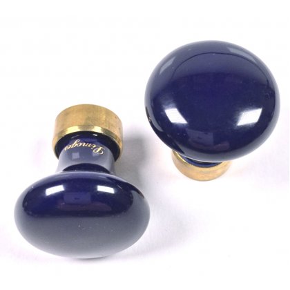 Porzellanknopf aus Frankreich rund Kobaltblau Messing poliert 34 - Stilmelange Qualität aus Europa seit 1998 325466.jpg