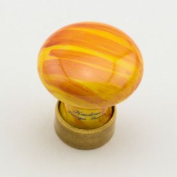 Porzellanknopf Ø 30mm aus Frankreich rund BAMBOU orange Messing poliert 34 - Stilmelange Qualität aus Europa seit 1998 11420.jpg