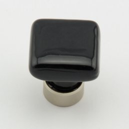 Porzellanknopf viereckig schwarz Nickel satiniert 30 x 33 x 30 - Stilmelange Qualität aus Europa seit 1998 45481.jpg