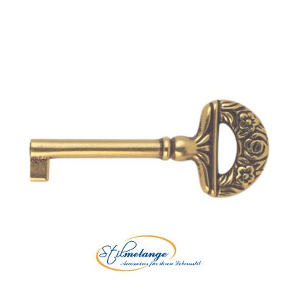 Schlüssel Decorativo klein Messing glänzend-braun patiniert 69 x 30 - Stilmelange Qualität aus Europa seit 1998 3826.jpg