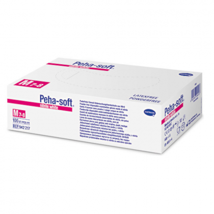 Peha-soft Untersuchungshandschuhe nitrile white puderfrei, 100 Stk 