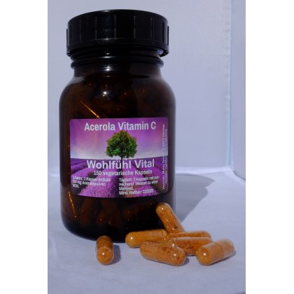 Acerola Vitamin C 500mg 150 Kapseln Wohlfühl Vital 