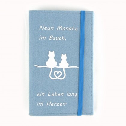 Österreichische Mutterkindpass Hülle blau Katzen 