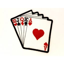 Patch Poker Karten Herz As Gambler Flicken Aufnäher Aufbügeln Bügelbild 2803.jpg